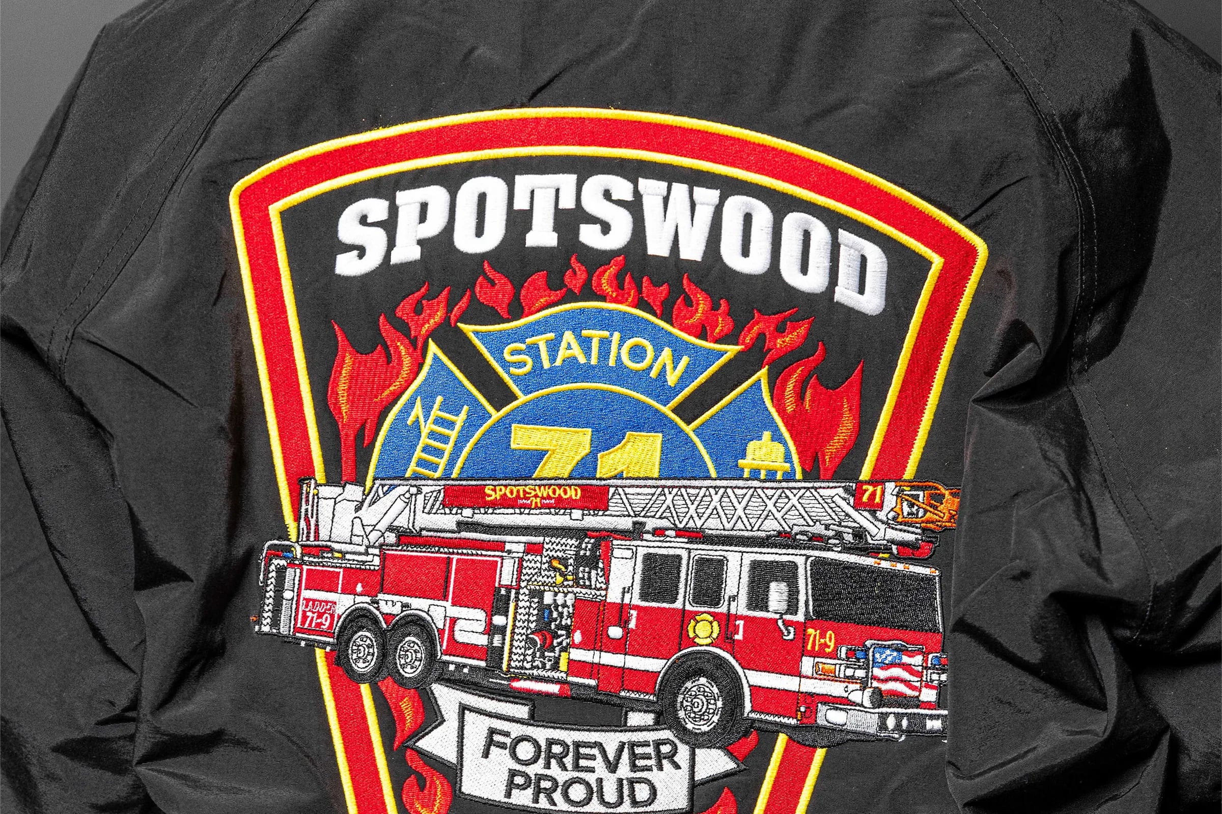 Custom Embroidered Jackets & Outerwear — Bold back logos and chest crests on jackets, hoodies, vests, and fleece. The piece people keep for years.