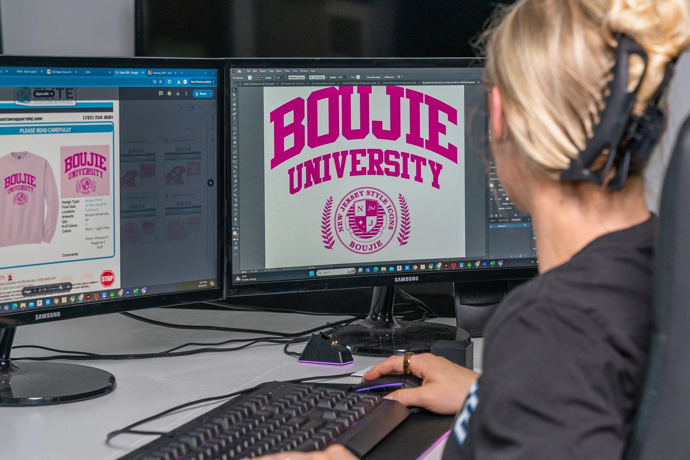 In-House Graphic Design for Custom Apparel — A skilled team that works with you to create a unique logo or design tailored to your vision.